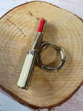 Enamel Gold Tone Lipstick Novelty Stretch Ring
