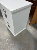 White Particle Board Two Drawer File Cabinet