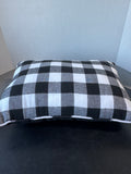 Merry Christmas Black & White Buffalo Check Throw Pillow