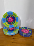 18 Piece Rose Melamine Dinner And Salad Plates