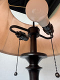Dark Brown Resin Double Switch Pull Table Lamp (WORKS)