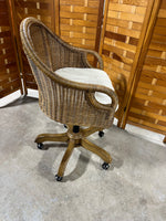 Adjustable Rattan Office Chair with Cushion