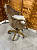 Adjustable Rattan Office Chair with Cushion