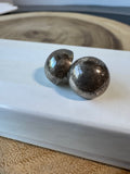Domed Sterling Silver Stud Earrings