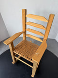 Wooden Doll Rocking Chair with Woven Seat