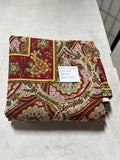 Williams Sonoma Gold/Red Paisley Table Cloth, 106"x70"