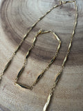 Gold Tone Bar Link Chain & Bracelet Set