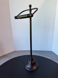 Heavyweight Bronzed Metal Freestanding Toilet Paper Roll Holder