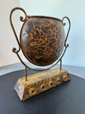 Rustic Metal Gong Style Decor and Vase