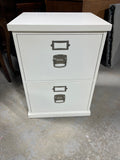 White Particle Board Two Drawer File Cabinet