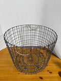 Round Wire Metal Basket With Copper Handles
