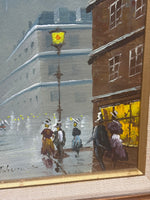 Painting of Parisian Street; Signed “Johson”