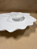 Ceramic Clam Shaped Chips And Dip Bowl