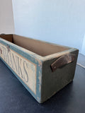 Give Thanks Primitive Style Wooden Planter or Storage Box with Leather Handles