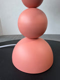 Coral Triple Stacked Ceramic Orb Table Lamp with Dimmer (WORKS)