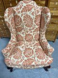 Cream/Terra Cotta Colored Wing Back Chair, 2 Available, PRICED INDIVIDUALLY, $165 each