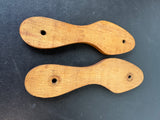 Pair of Antique Wooden Ice Skates Soles