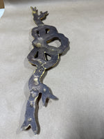 (A) Pair Of Brass Ribbon And Bow Wall Hangings