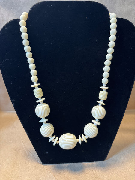 Ivory/White Beaded Necklace (Two Available Priced Individually $15 EA)