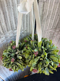 Faux Holly Berry Kissing Balls Hanging Decor