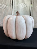 XL Heavyweight White Resin Pumpkin Decor