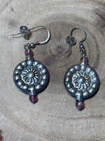 Silver Tone & Pink Necklace & Earring Set
