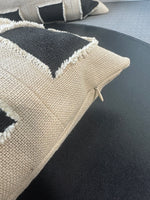 Pair of Ryan Studio Linen & Black Checkered Throw Pillows