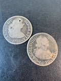 Pair of Vintage Spanish Colonial Charles III Coins