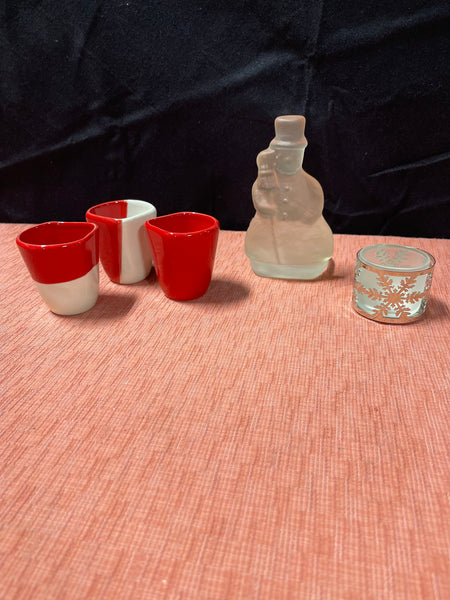 Lot of 5 Holiday Themed Votive Holders