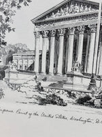 Supreme Court of the U.S. Sketch by Don Cannavaro; Signed Print