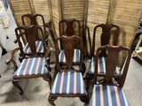 Henkel Harris Queen Anne Mahogany Dining Chairs, Set of 6