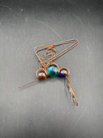 Pair Of Copper Wire Hanging Humming Birds