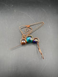 Pair Of Copper Wire Hanging Humming Birds