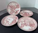 4-Piece Spode The Blue Room Red Victorian Plates (2 SETS AVAILABLE—PRICED INDIVIDUALLY AT $45 EACH)