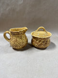 Pfaltzgraff Brown Spingeware Creamer And Sugar Bowl Set