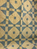 (F) Yellow Log Cabin Reversible Handmade Quilt