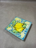 Square Handpainted Lemon Trinket Dish - Signed