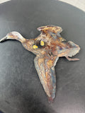 Metal Flying Duck Wall Sculpture; Signed