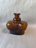 Amber Glass Crown Shaped Decanter
