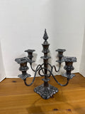 Ornate Silver Twisted Arm Candelabra — Heavy