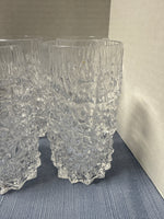 (B) Set Of 4 Plastic Snow Crystal Drinking Glasses