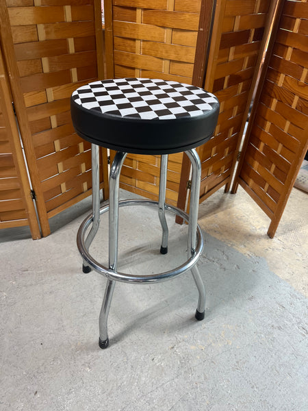 Swivel Stool with Checker Design