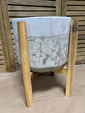 Planter with Wooden Stand