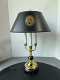 Johns Hopkins University Brass & Marble Table Lamp (WORKS)