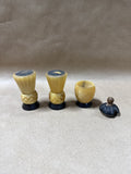 1920s Scottish Thistle Horn 3 Piece Cruet Set
