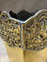 (B) Heavy Ornate Footed Brass Planter