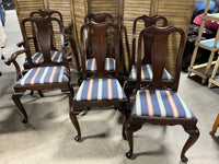 Henkel Harris Queen Anne Mahogany Dining Chairs, Set of 6