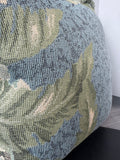 Botanical Tapestry & Solid Green Fringed Throw Pillows