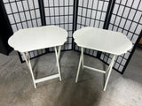 Pair of Off White Folding TV Trays, No stand