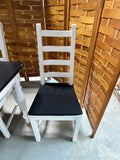 Ikea Dining Table with Leaf and  (7) Chairs, painted black & white